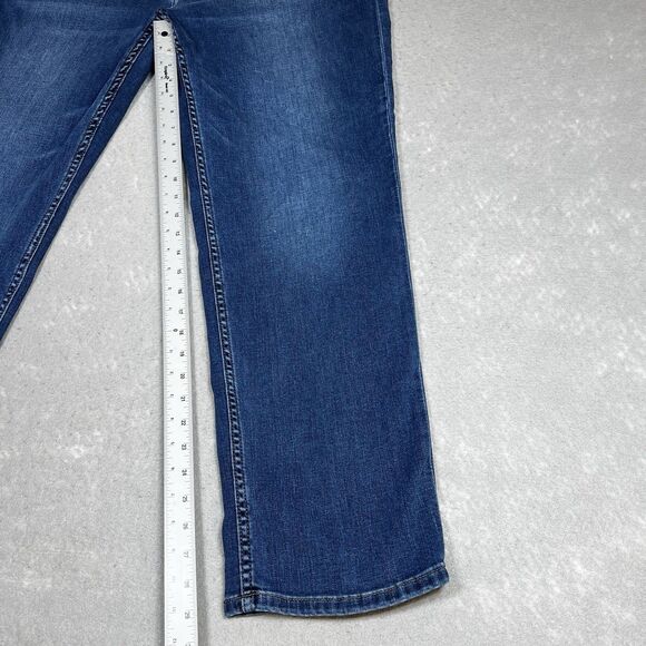 Tommy Bahama Jeans Mens 40 Blue Dark Wash Straight Leg Stretch Denim 5 Pocket - Picture 7 of 14